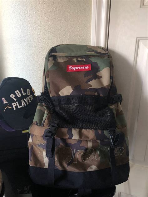 supreme camouflage backpack